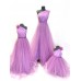 Set mama-fetite din tulle Radiant Orchid, cu decolteu pe un umar